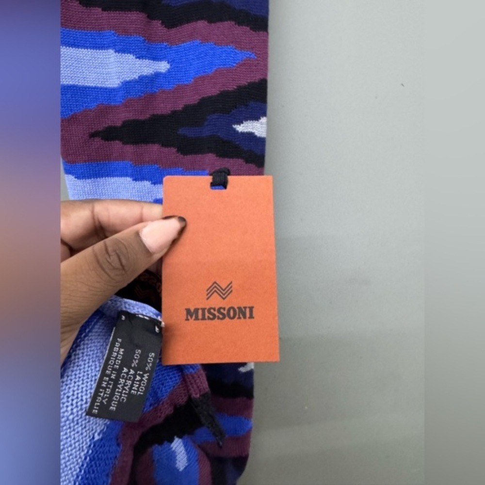 Missoni Multicolor Knit Blue Scarf wolol and acrylic - Picture 5 of 5